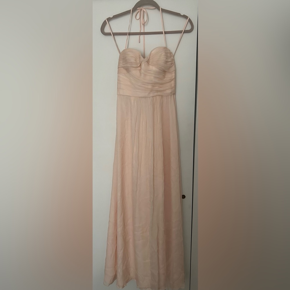Amsale Bellini Pink Chiffon Dress Size 6 (tailored to 4)
